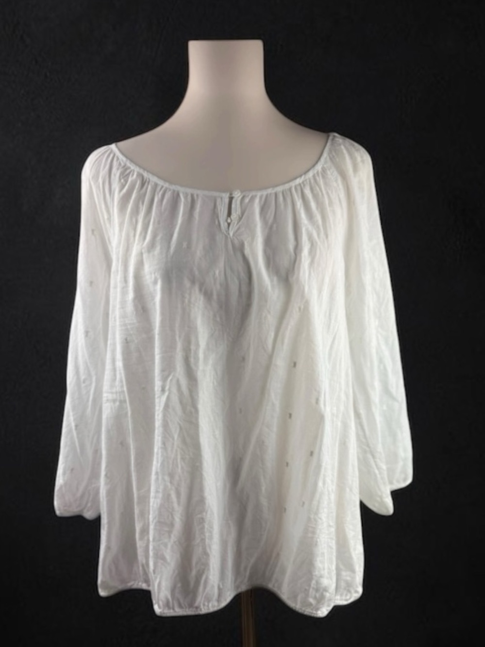 GAP White Cotton Peasant Tunic Top XL